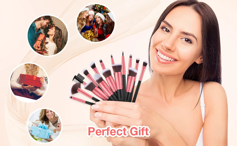 BESTOPE PRO Makeup Brushes Makeup Brush Set - 16 Pcs Premium Synthetic Foundation Concealers Eye Shadows Make Up Brushes set,Eye