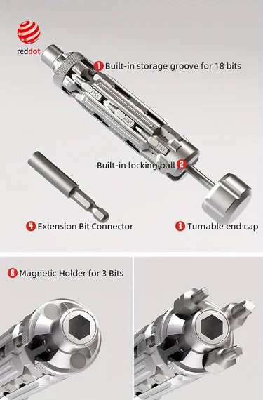 VMAN Precision Multi-function Screwdriver Set Magnetic Phillips Torx Drill Bit with Power Settings for Outdoor Home Daily Repair