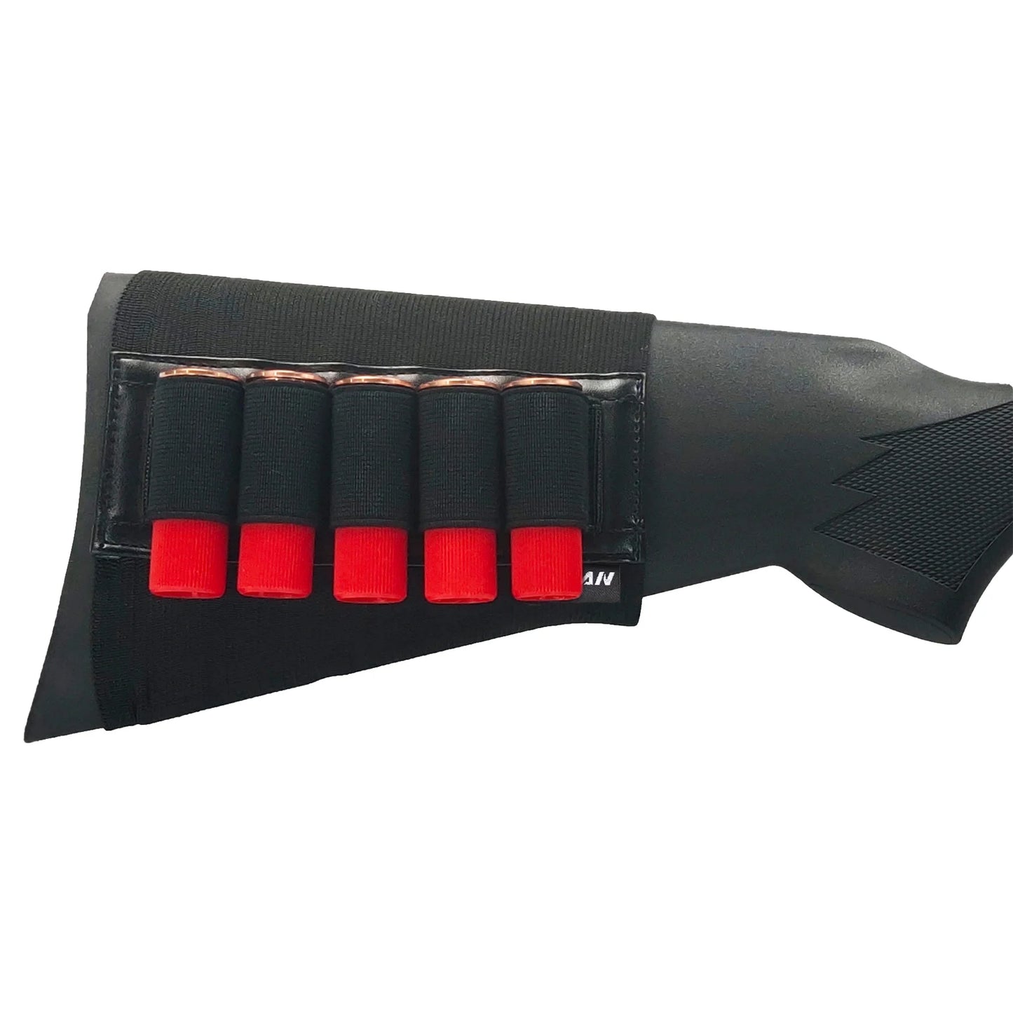 ZOHAN 5 Rounds Shotgun Shell Holder On Stock Cartridge Holder Buttstock Ammo Pouch for 12 20 Gauge Hunting Gun Accessory