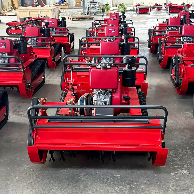 Customized Cordless Yoke Remote Control Self-Propelled All-Terrain Crawler Mower for Efficient Garden Maintenance