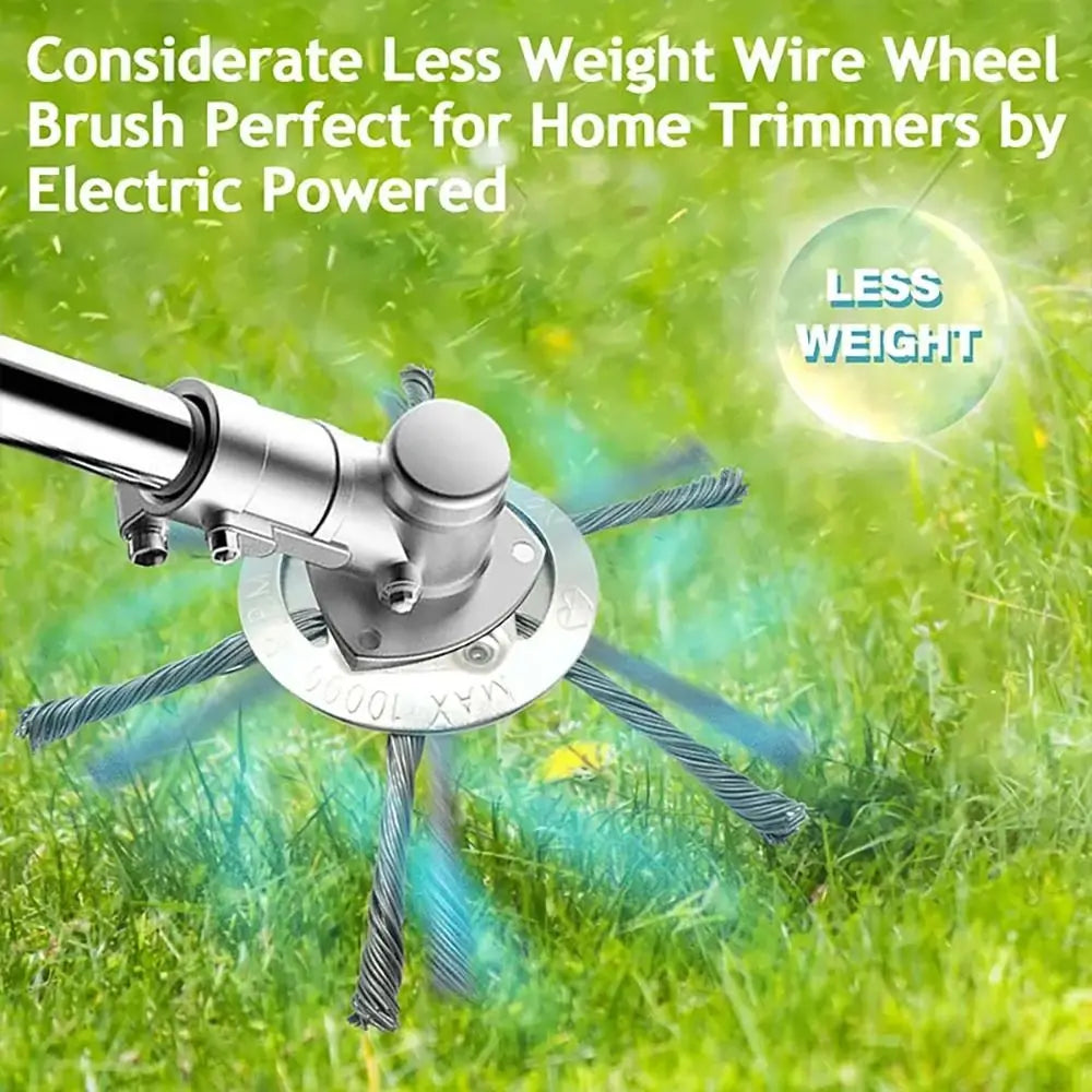 1Pcs 6 inch Universal Weed Brush Head Steel Wire Wheel Grass Trimmer Head Removal Moss Rust Lawn Mower Grass Brush Disc Weed