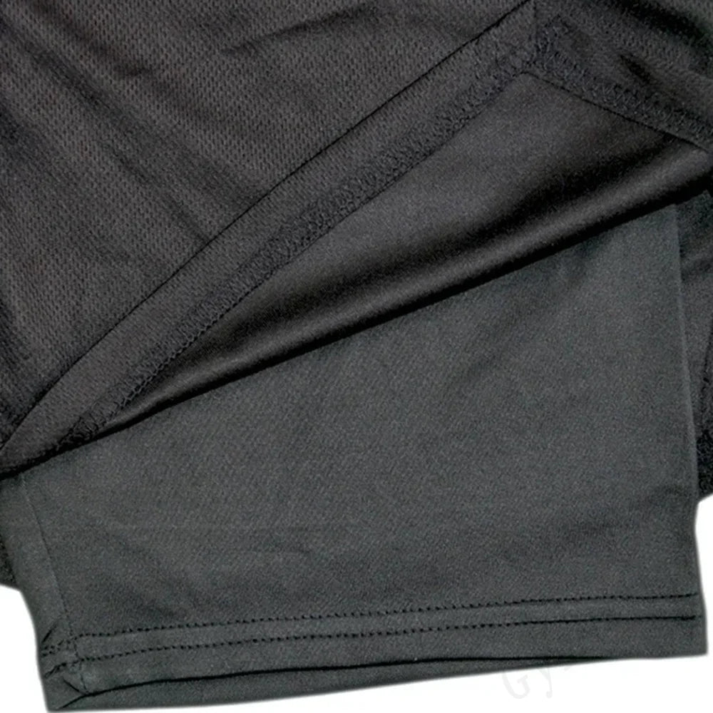 Goku Men Running Shorts 2 In 1 Double-Deck Sport Shorts Sportswear Gym Fitness Short Pant Training Jogging Bottom Men's Clothing