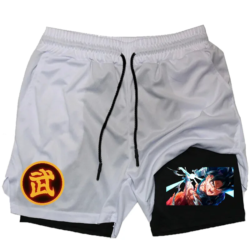 Summer Sporty Versatile Quick Dry Anime Print Men's Shorts Everyday Casual Personality Print Shorts 2024