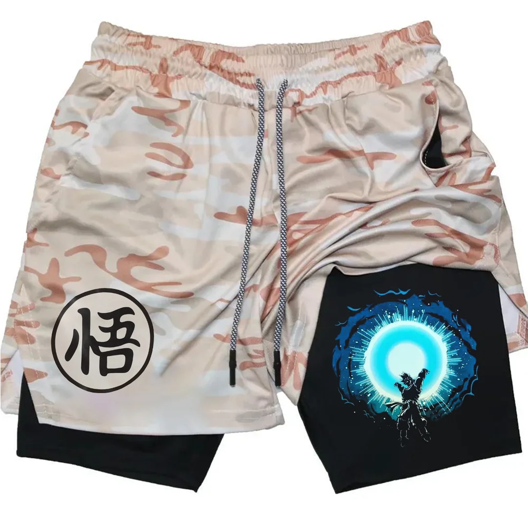 Summer Sporty Versatile Quick Dry Anime Print Men's Shorts Everyday Casual Personality Print Shorts 2024