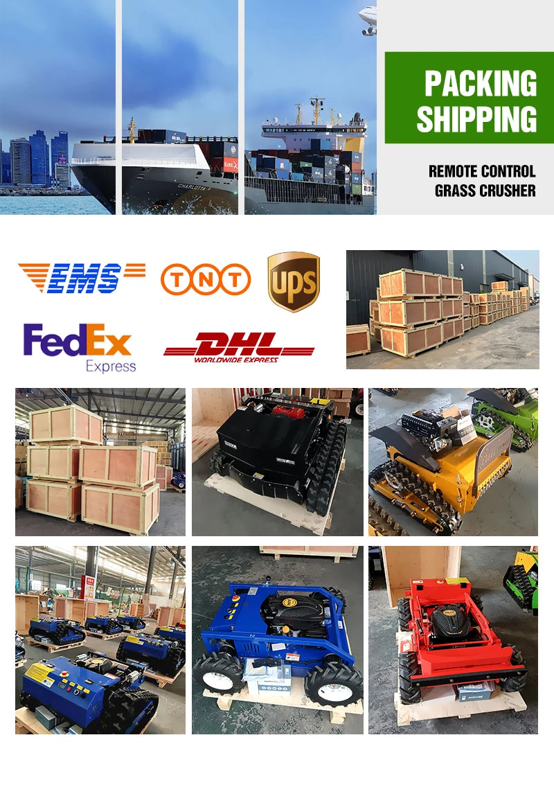 Customized Cordless Yoke Remote Control Self-Propelled All-Terrain Crawler Mower for Efficient Garden Maintenance