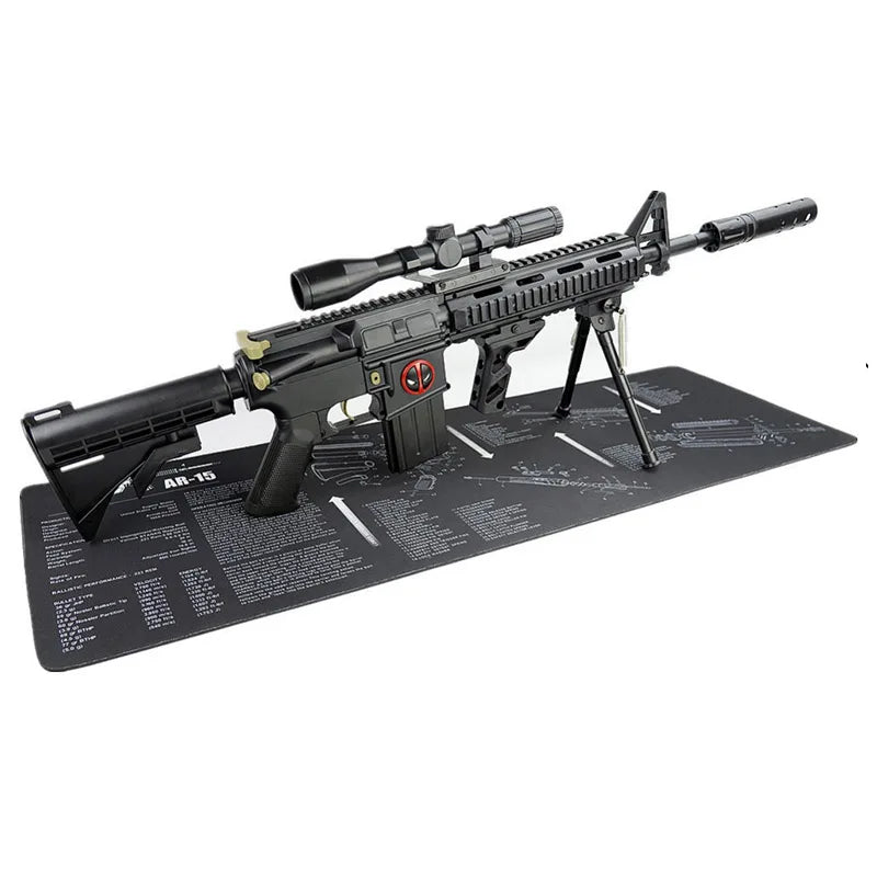Gun Cleaning Mat Mouse Pad with Parts Diagram and Instructions Armorers Bench Mat Repair Build Tool for AR15 AK47 GL 1911