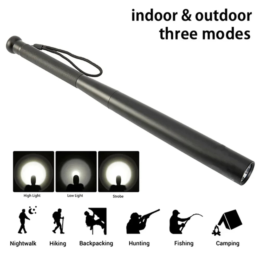 Ultra Bright Self Defense Baseball Bat Stick Flashlight Outdoor Emergency Personal Torch Defense Anti Riot Equipment Supplies