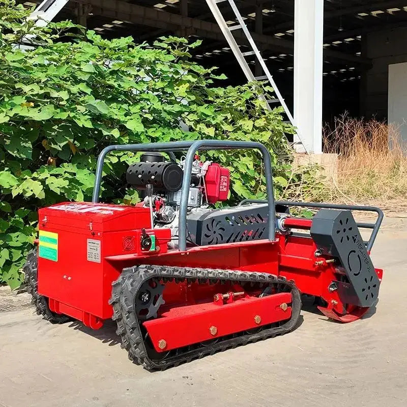 Customized Cordless Yoke Remote Control Self-Propelled All-Terrain Crawler Mower for Efficient Garden Maintenance
