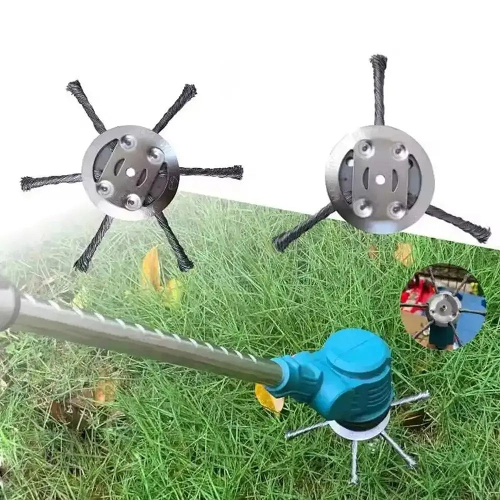 1Pcs 6 inch Universal Weed Brush Head Steel Wire Wheel Grass Trimmer Head Removal Moss Rust Lawn Mower Grass Brush Disc Weed