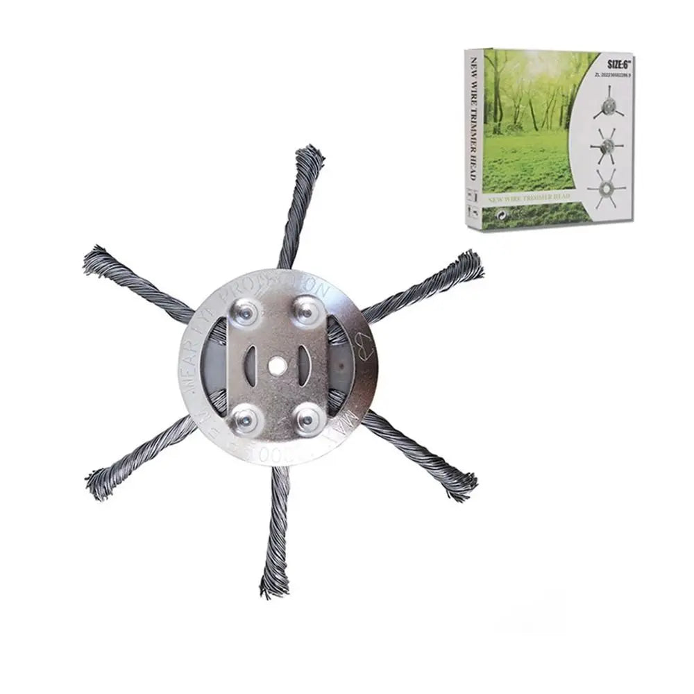 1Pcs 6 inch Universal Weed Brush Head Steel Wire Wheel Grass Trimmer Head Removal Moss Rust Lawn Mower Grass Brush Disc Weed