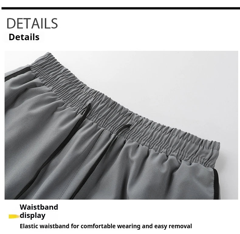 Men's Summer Hot-selling Anti-exposure Double-layer Sports Casual Shorts Running Fitness Three-quarter Pants