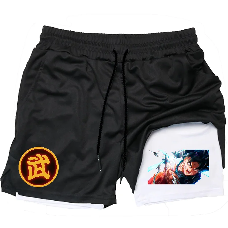 Summer Sporty Versatile Quick Dry Anime Print Men's Shorts Everyday Casual Personality Print Shorts 2024