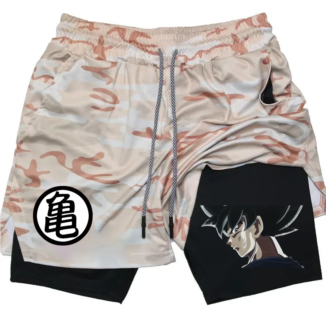 Summer Sporty Versatile Quick Dry Anime Print Men's Shorts Everyday Casual Personality Print Shorts 2024