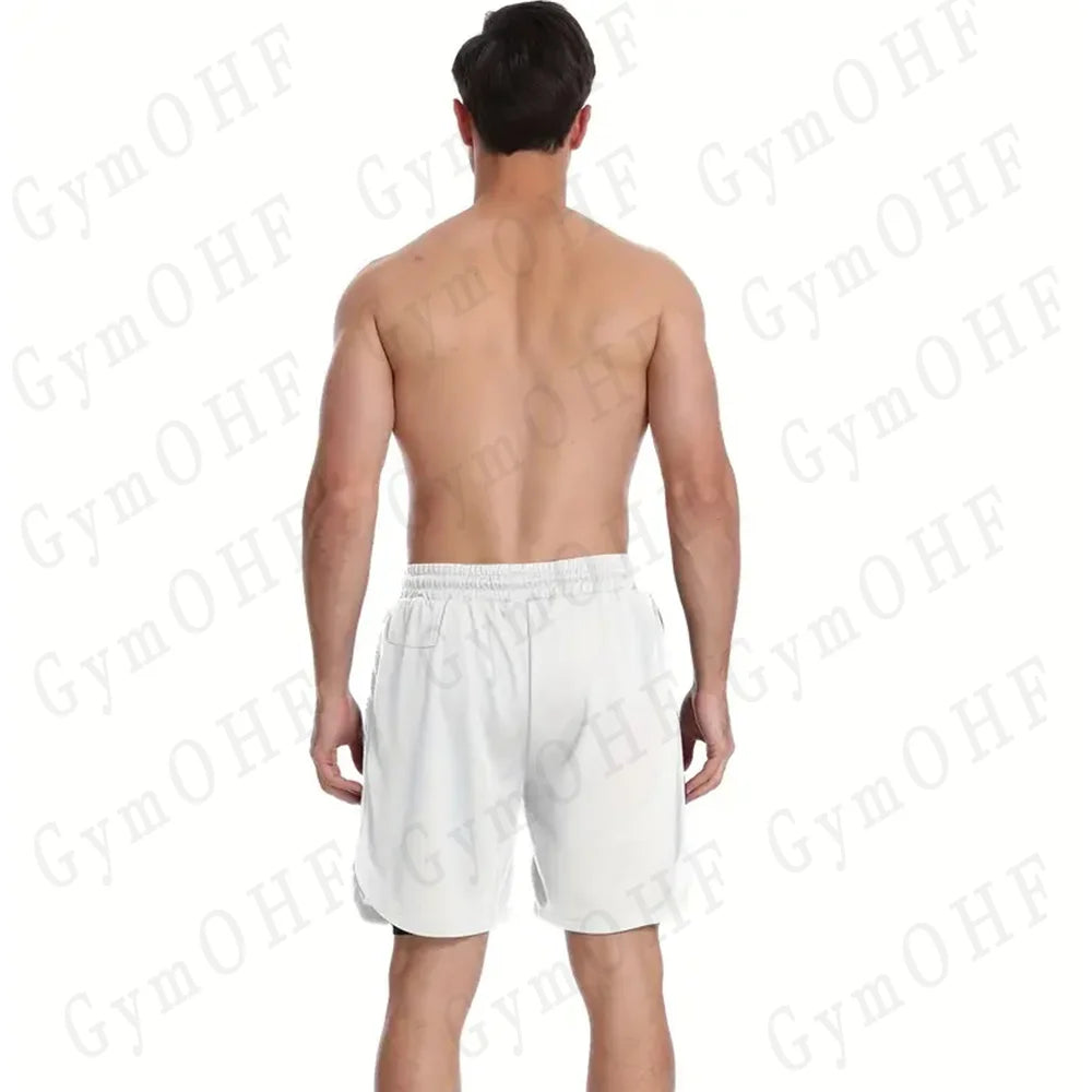 Goku Men Running Shorts 2 In 1 Double-Deck Sport Shorts Sportswear Gym Fitness Short Pant Training Jogging Bottom Men's Clothing
