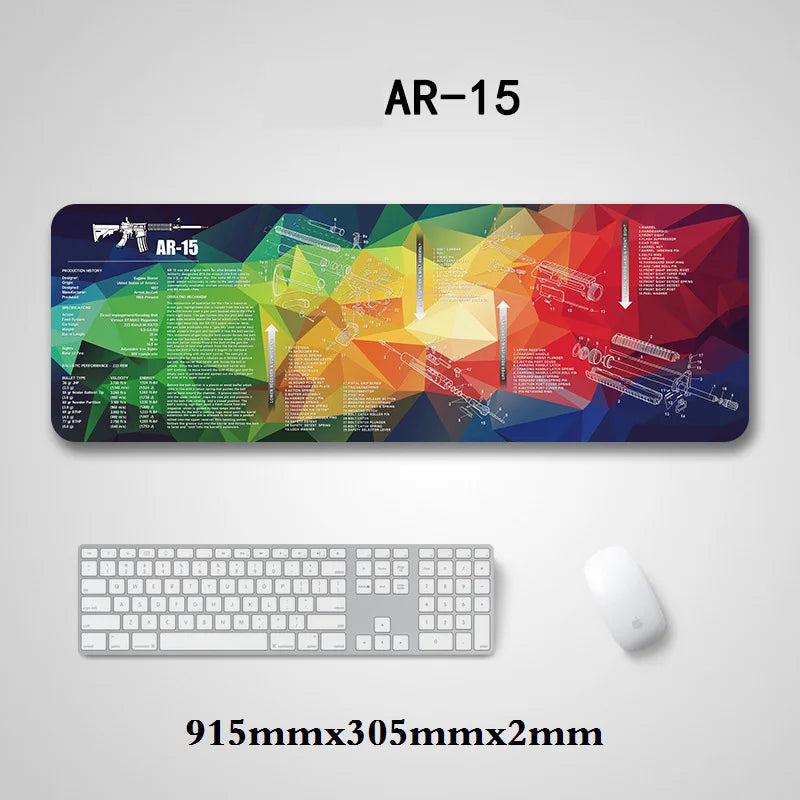 Gun Cleaning Mat Mouse Pad with Parts Diagram and Instructions Armorers Bench Mat Repair Build Tool for AR15 AK47 GL 1911