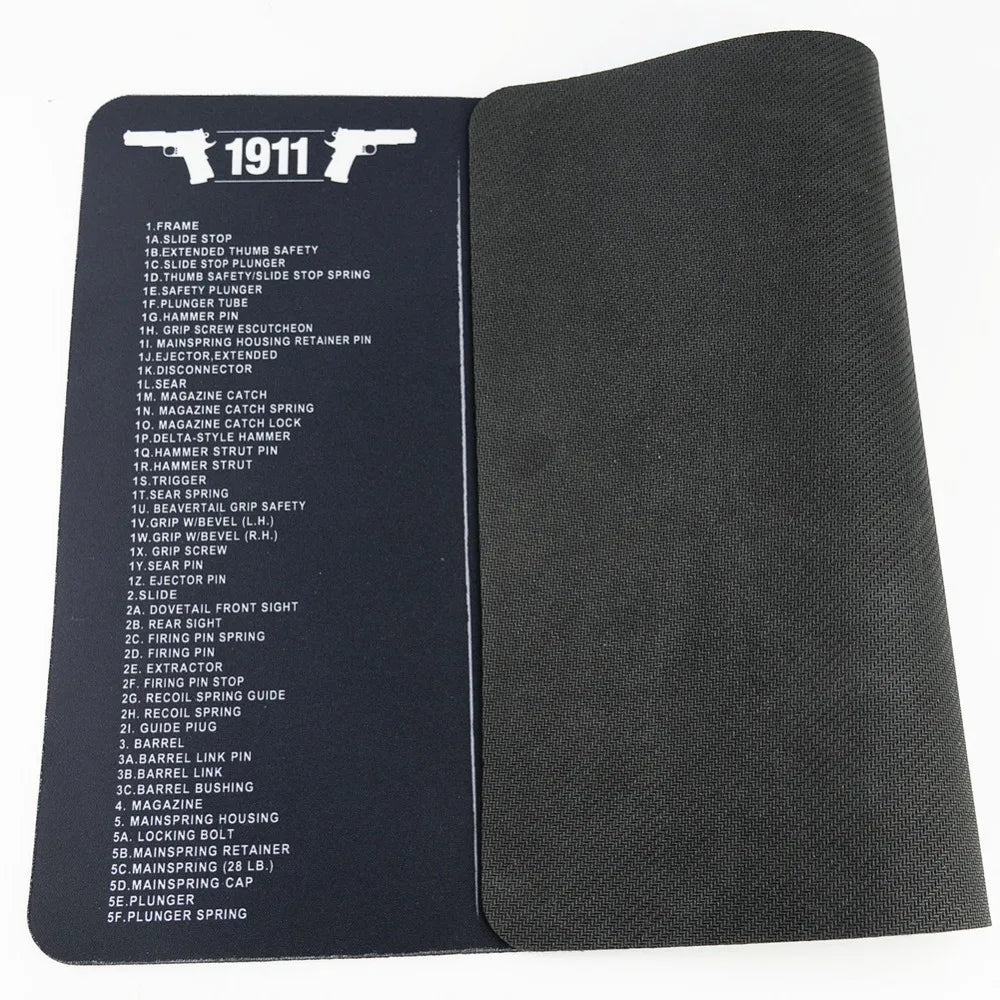Gun Cleaning Mat Mouse Pad with Parts Diagram and Instructions Armorers Bench Mat Repair Build Tool for AR15 AK47 GL 1911
