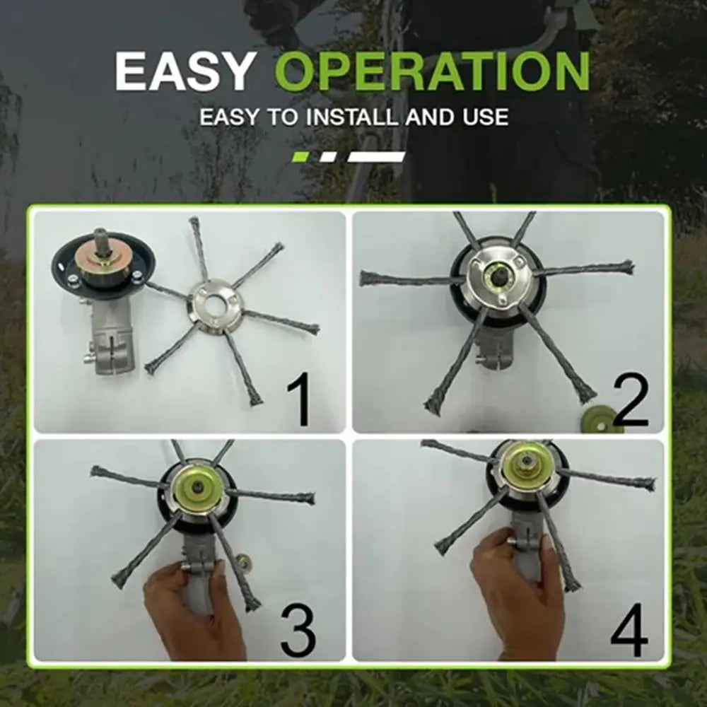 1Pcs 6 inch Universal Weed Brush Head Steel Wire Wheel Grass Trimmer Head Removal Moss Rust Lawn Mower Grass Brush Disc Weed