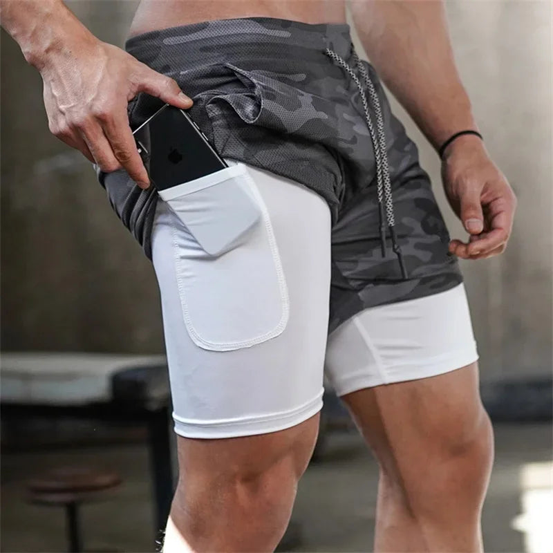 Y2K Performance Shorts Men Spider Printed GYM Casual Sports Compression Shorts Workout Running Mesh 2 In 1 Sport Short Pants