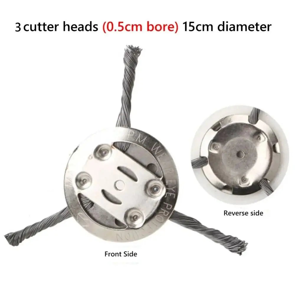 1Pcs 6 inch Universal Weed Brush Head Steel Wire Wheel Grass Trimmer Head Removal Moss Rust Lawn Mower Grass Brush Disc Weed