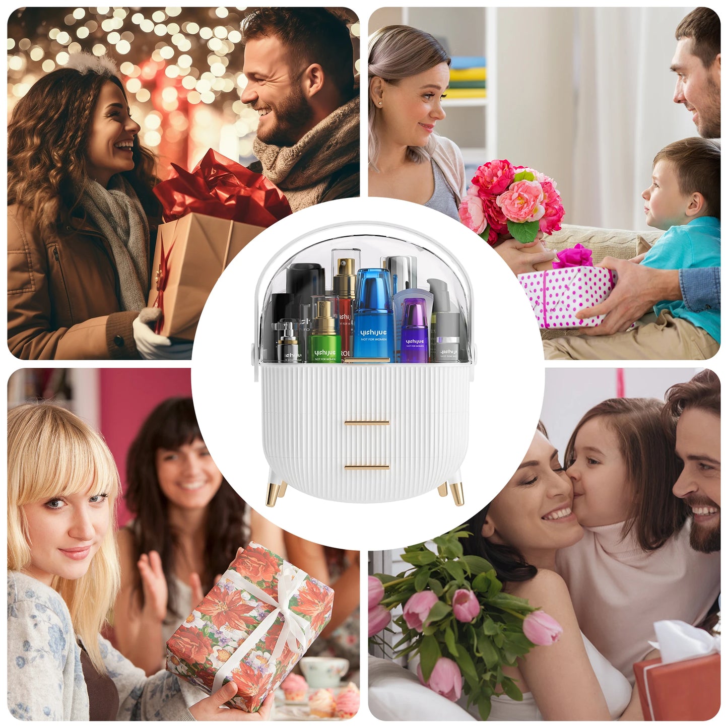 Compact Makeup Organizer - Spacious Storage for Eyeshadow, Skincare & More - Perfect for Bedrooms, Dorms, and Travel - Keeps Cos