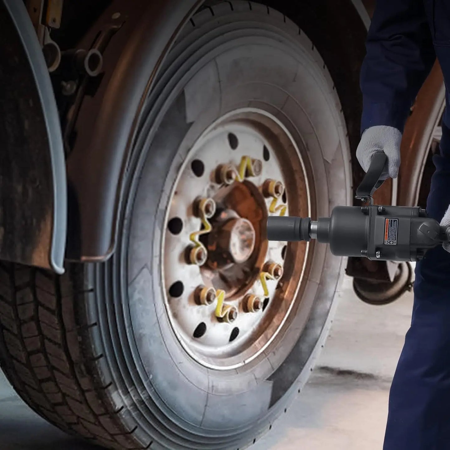 1 Inch Air Impact Wrench, Up to 2730 ft-lbs Reverse Torque Output 1" Pneumatic Impact Gun Lightweight w/ 2 Handles