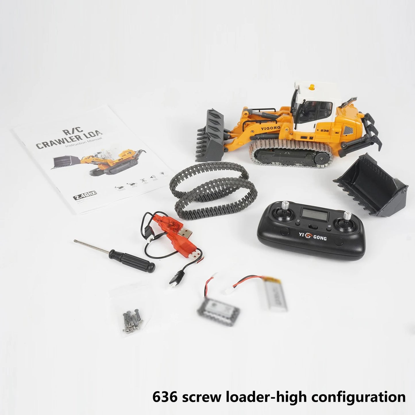 RC Mini Loader 1/50 636 RC Loader Electric Model Simulation Crawler Loader Desktop Remote Control Car Machinery Toys Gift
