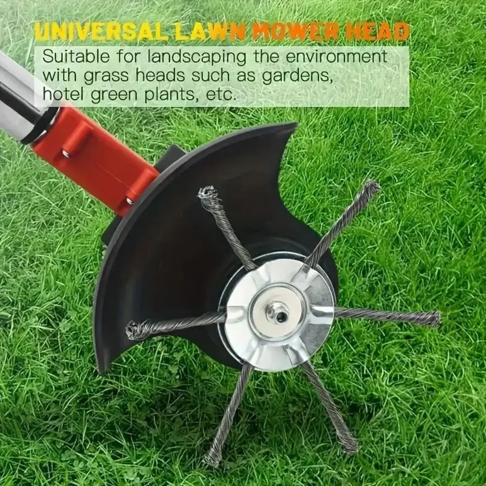 1Pcs 6 inch Universal Weed Brush Head Steel Wire Wheel Grass Trimmer Head Removal Moss Rust Lawn Mower Grass Brush Disc Weed