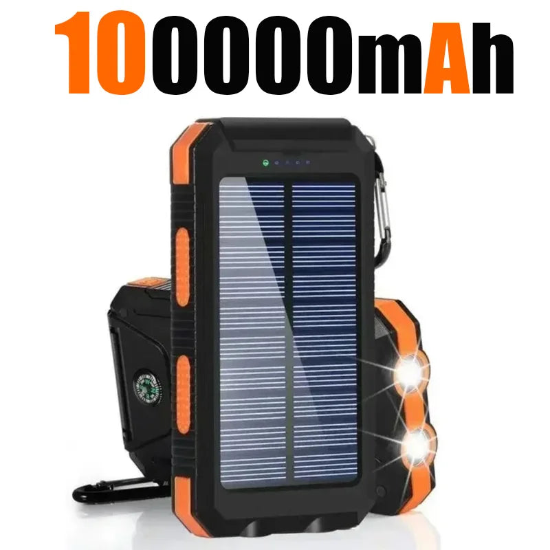 200000mAh Waterproof Outdoor Solar Power Bank Dual USB Travel Outdoor Solar Mobile Phone Charger Solar Powerbanks For Camping