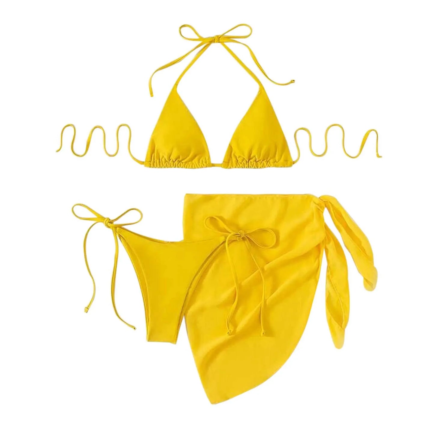 White Print Push Up Swimsuits Women Push Up Bikinis Set 3 Piece 2024 Mujer Swimwear Mesh Skirts Kontted Bathing Suit Beachwear