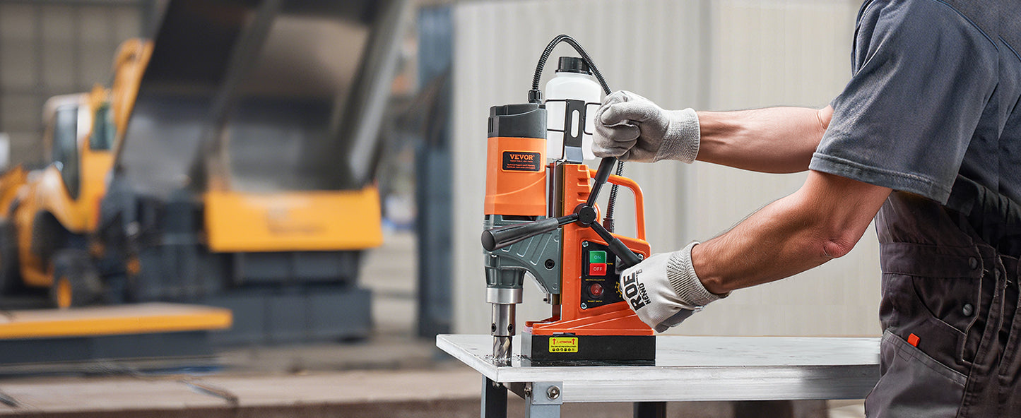 VEVOR Magnetic Drill 1450W Motor Boring Diameter 2810 lbf Portable Electric Mag Drill Press Variable Speed Drilling Machine