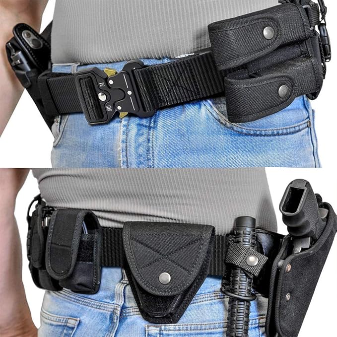 3 Pack Tactical Belt for EDC Battle Military Utility Combat Gear with Heavy-Duty Quick-Release Metal Buckle