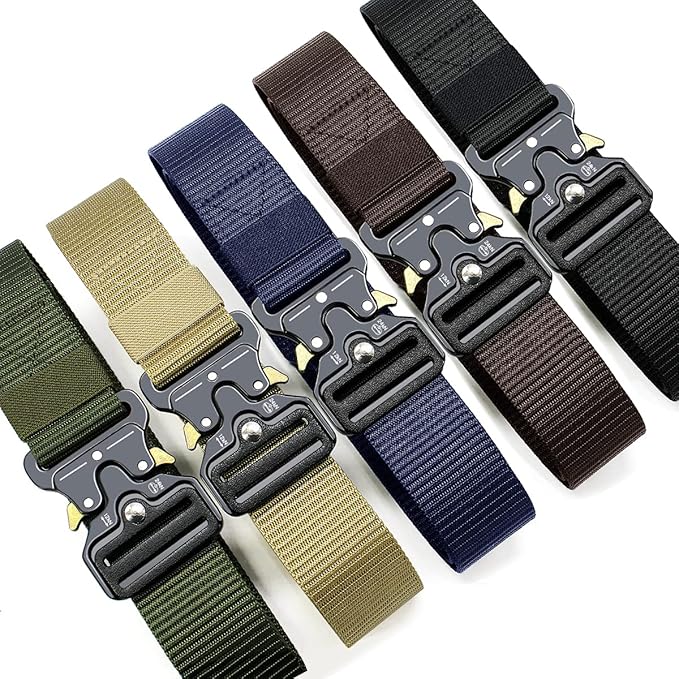 3 Pack Tactical Belt for EDC Battle Military Utility Combat Gear with Heavy-Duty Quick-Release Metal Buckle