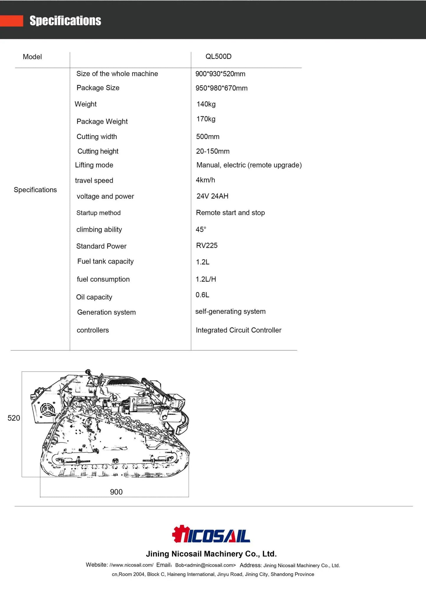 Customized remote control self-propelled four wheel drive crawler lawn mower for orchard home garden mowing