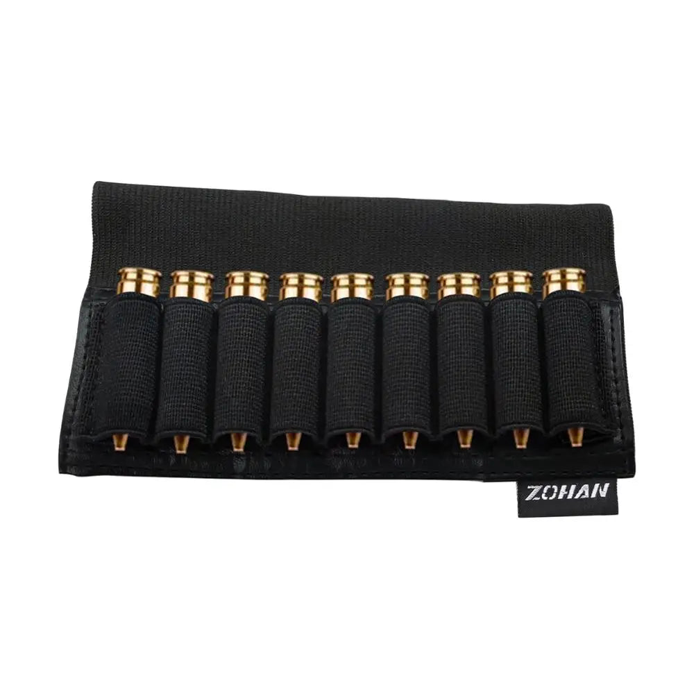 ZOHAN 5 Rounds Shotgun Shell Holder On Stock Cartridge Holder Buttstock Ammo Pouch for 12 20 Gauge Hunting Gun Accessory