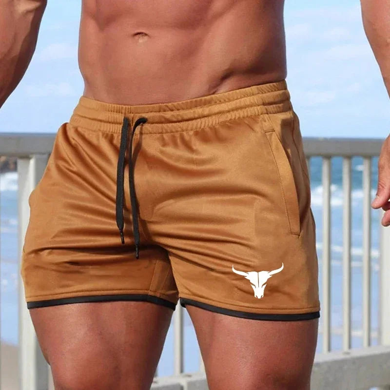 New Men Fitness Bodybuilding Shorts Summer Gyms Bodybuilding Gym Sports Men Casual Clothing Breathable Mesh Quick Dry Sportswear