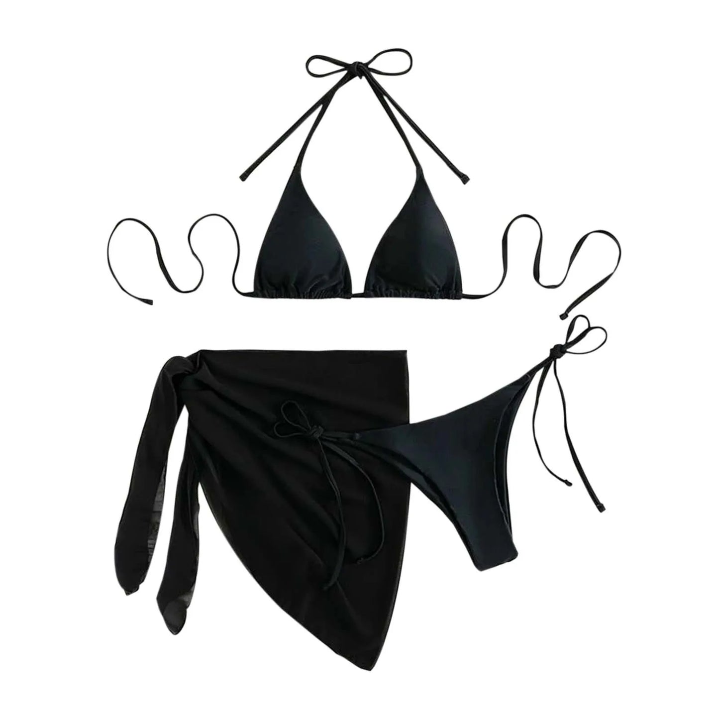 White Print Push Up Swimsuits Women Push Up Bikinis Set 3 Piece 2024 Mujer Swimwear Mesh Skirts Kontted Bathing Suit Beachwear