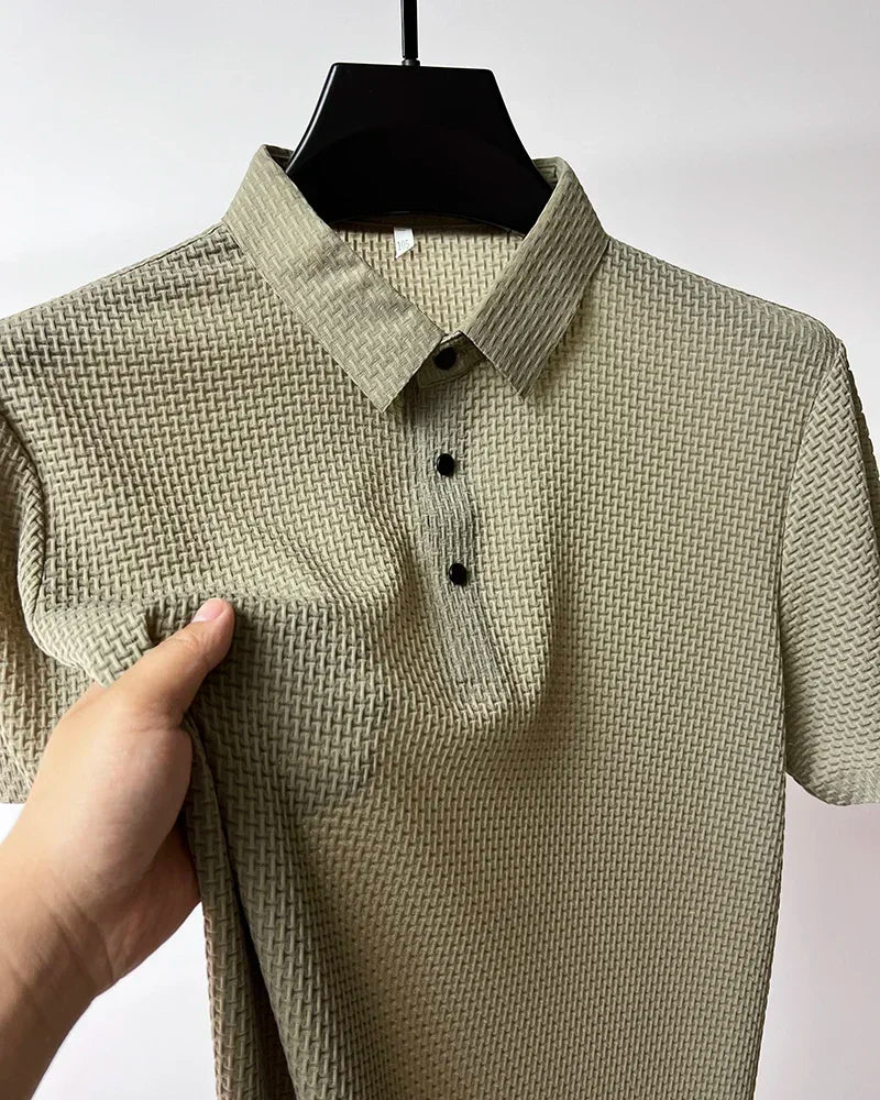Brand Clothes Summer New Men's Short Sleeve T-shirt Ice Silk Cool and Breathable POLO Shirt Business Casual Sweat-absorbing Top