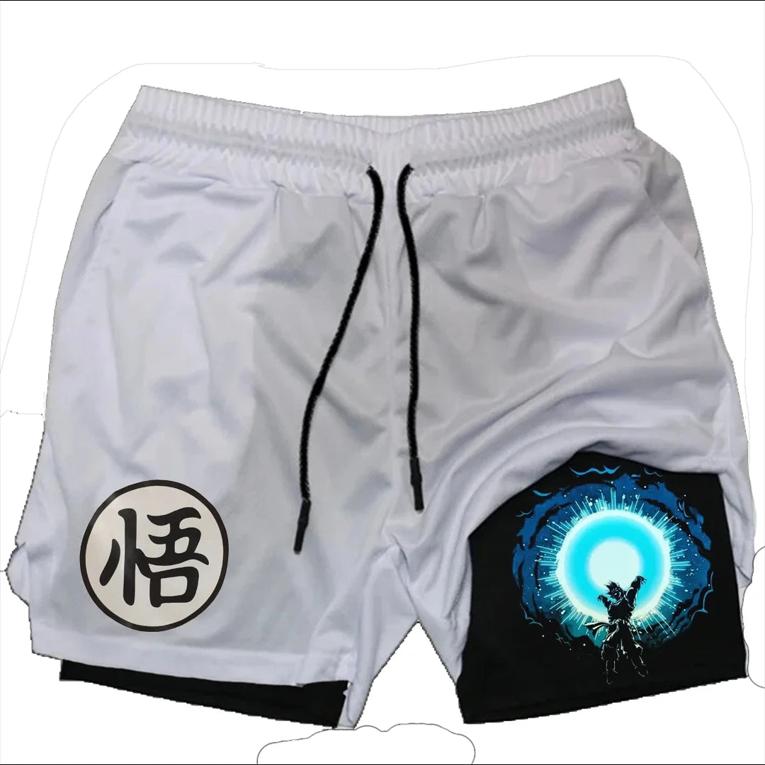 Summer Sporty Versatile Quick Dry Anime Print Men's Shorts Everyday Casual Personality Print Shorts 2024