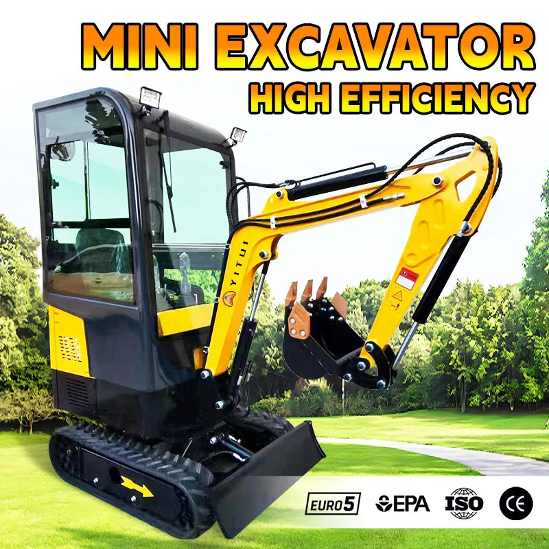 Factory Direct Sales 1.2 Ton Mini Crawler Excavator EPA EURO5 Engine Hydraulic Excavator Agricultural Excavator Customized Sale