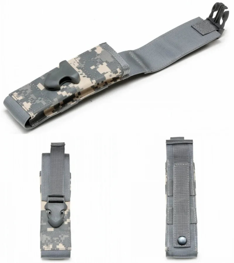 Molle Flashlight Pouch Torch Holder Case EDC Tool Waist Bag Outdoor Sport Camping Hiking Hunting Accessories Light Knife Holster