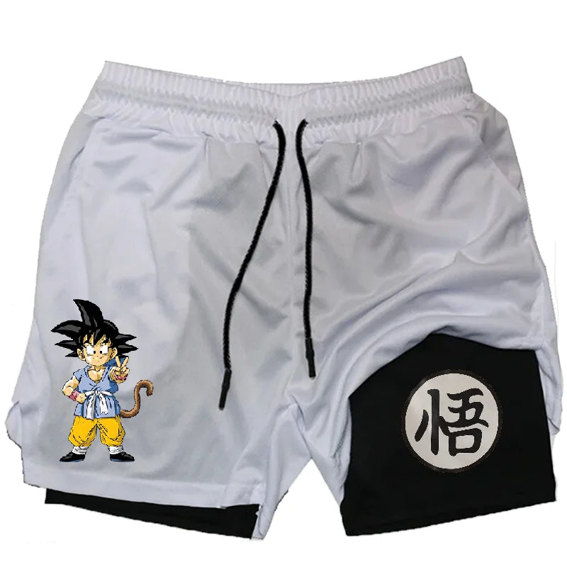 Summer Sporty Versatile Quick Dry Anime Print Men's Shorts Everyday Casual Personality Print Shorts 2024