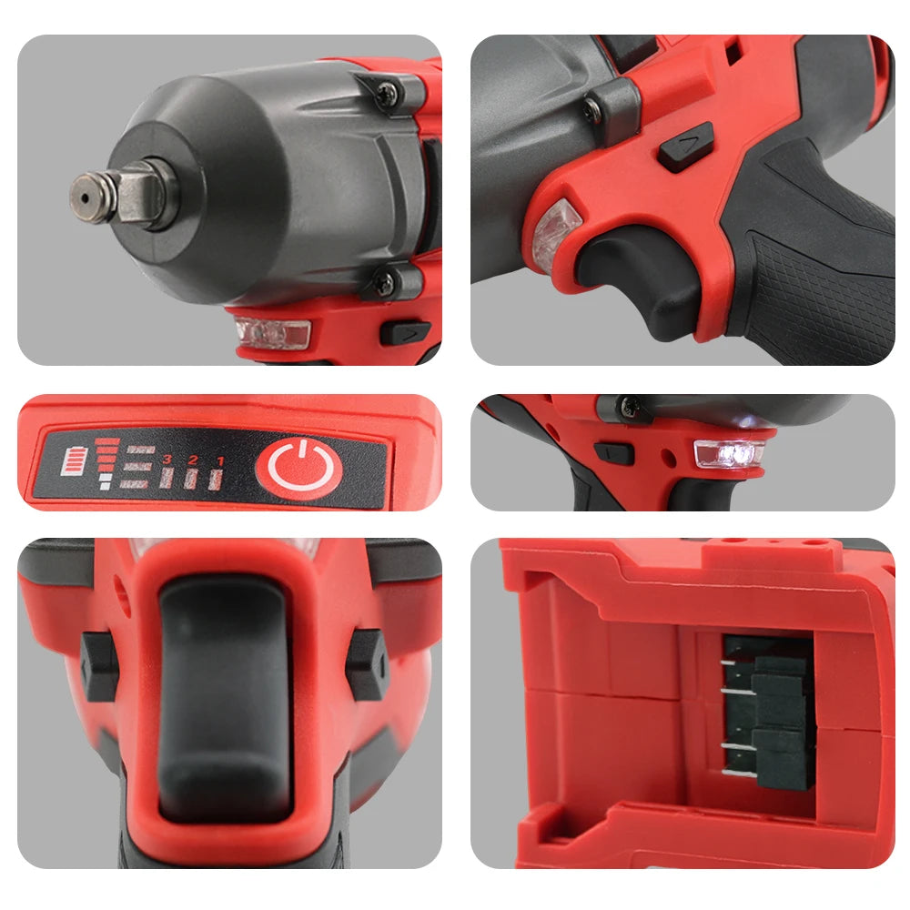 Milwaukee Mid-Torque Impact Professional Wrench 18V Lithium Battery Electric Cordless High Speed Car Truck Repair Power Tools