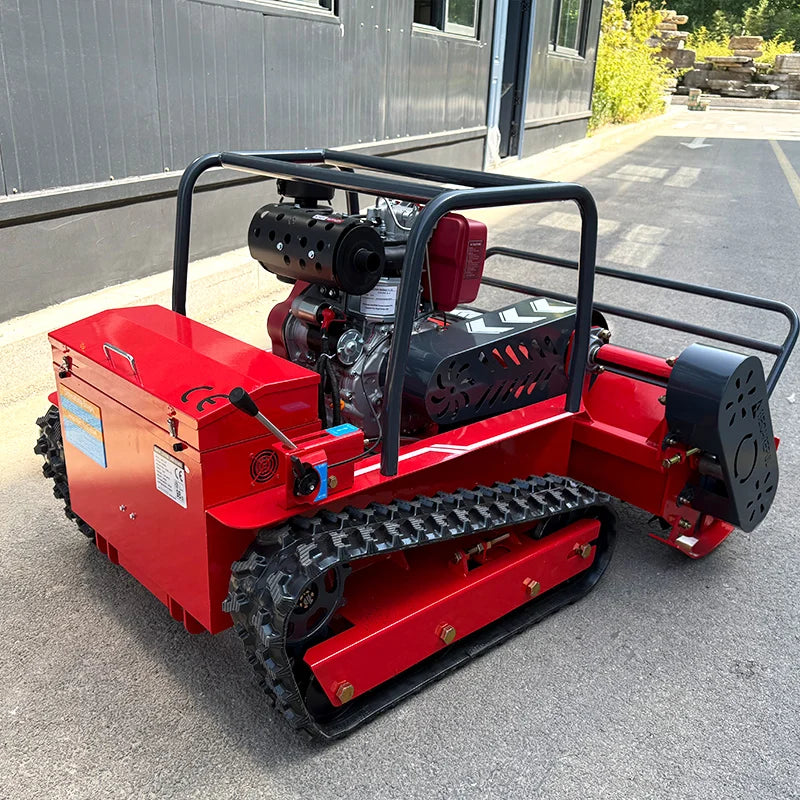 Customized Cordless Yoke Remote Control Self-Propelled All-Terrain Crawler Mower for Efficient Garden Maintenance