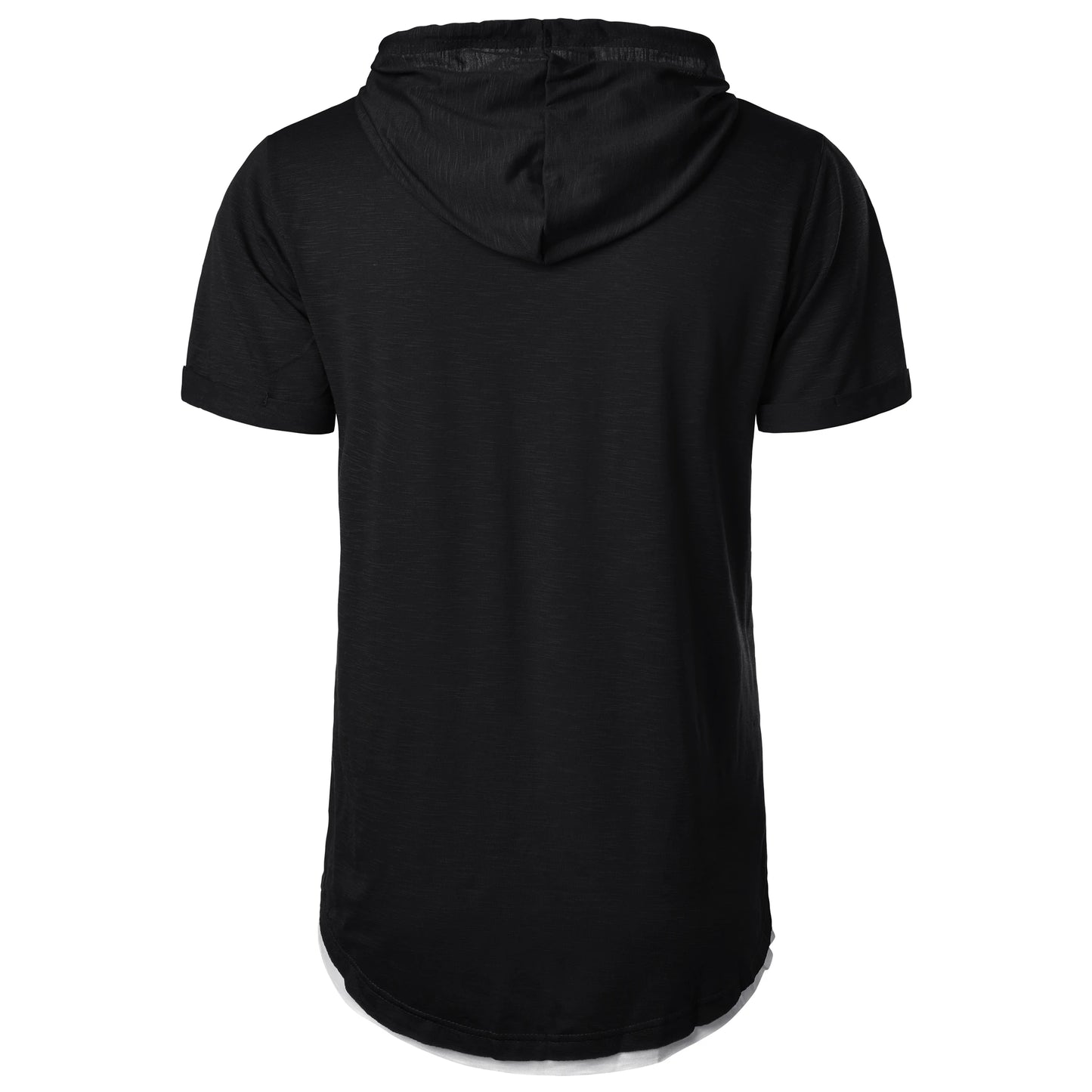 New summer hooded T-shirt men's solid color men's short sleeve T-shirt hoodie