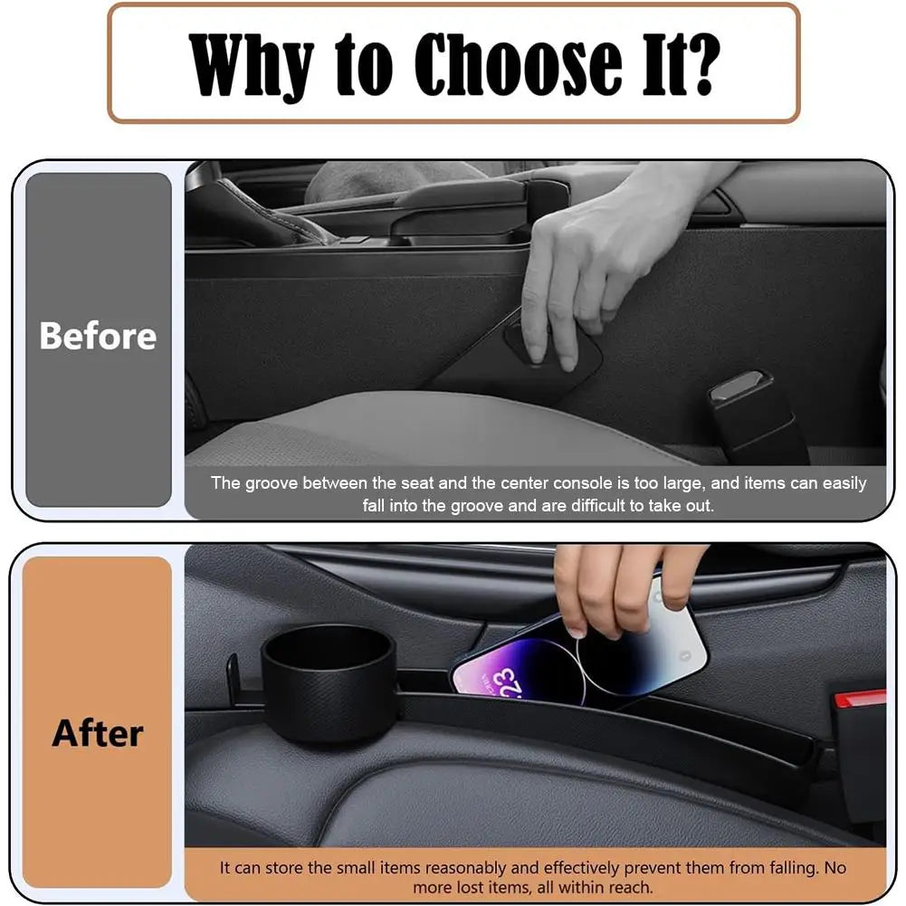 Car Seat Gap Filler 4 in 1 Multifunctional Filling Gap Storage Box Console Organizer Side Seam Plug Strip Car Accessories