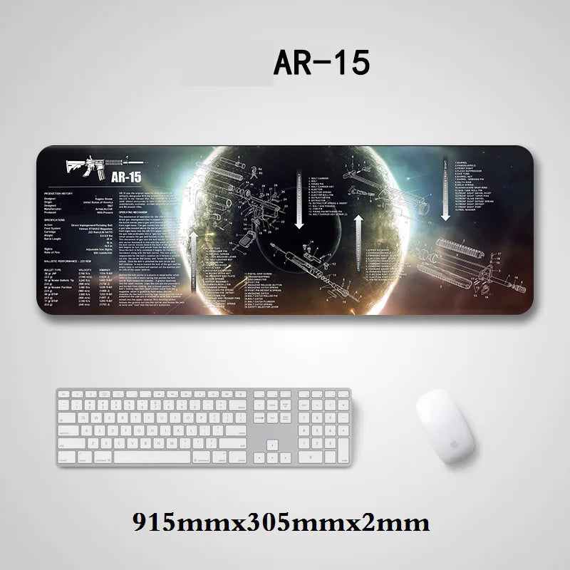 Gun Cleaning Mat Mouse Pad with Parts Diagram and Instructions Armorers Bench Mat Repair Build Tool for AR15 AK47 GL 1911