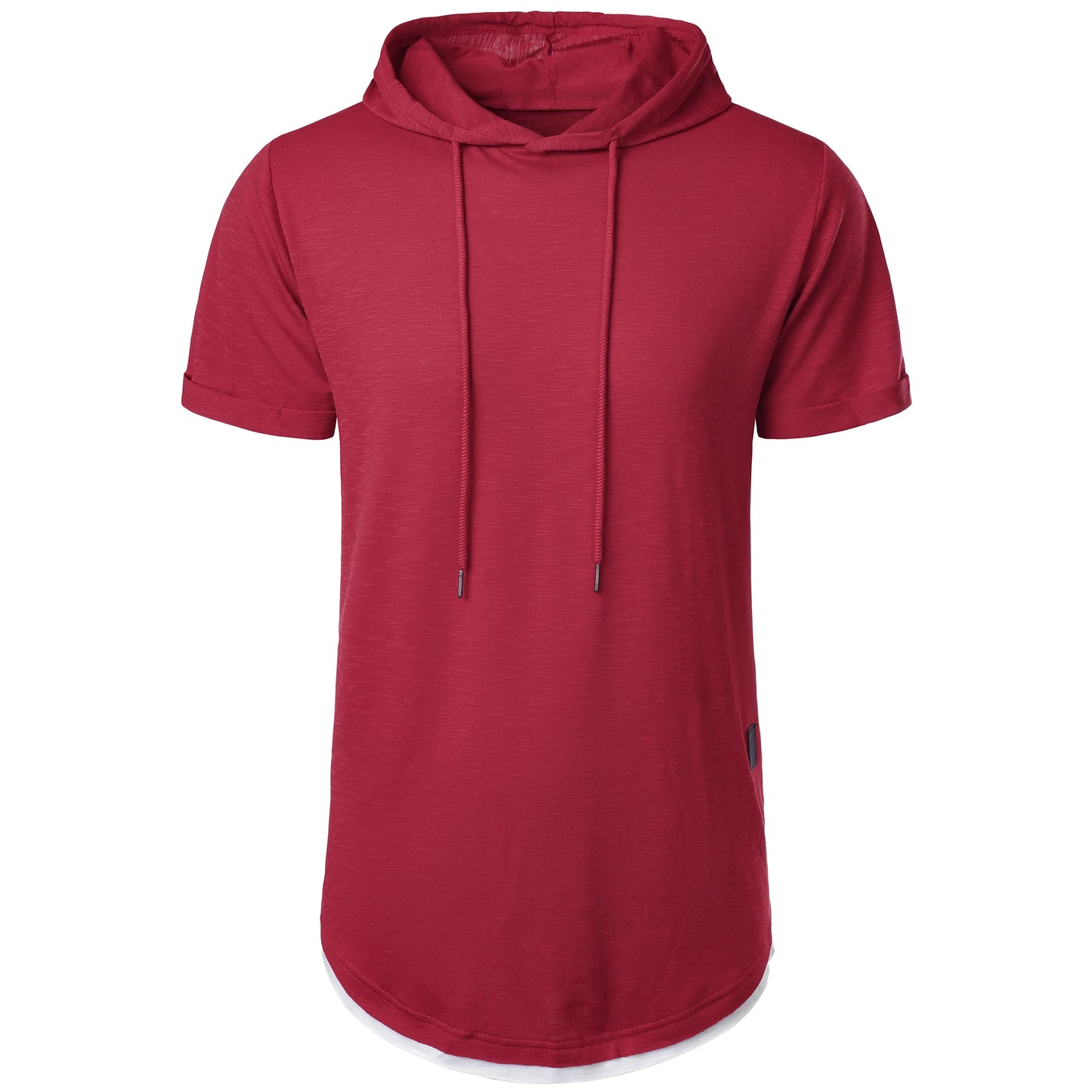 New summer hooded T-shirt men's solid color men's short sleeve T-shirt hoodie