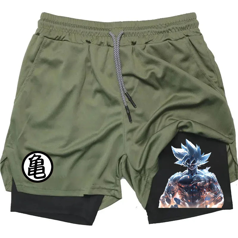 Summer Sporty Versatile Quick Dry Anime Print Men's Shorts Everyday Casual Personality Print Shorts 2024
