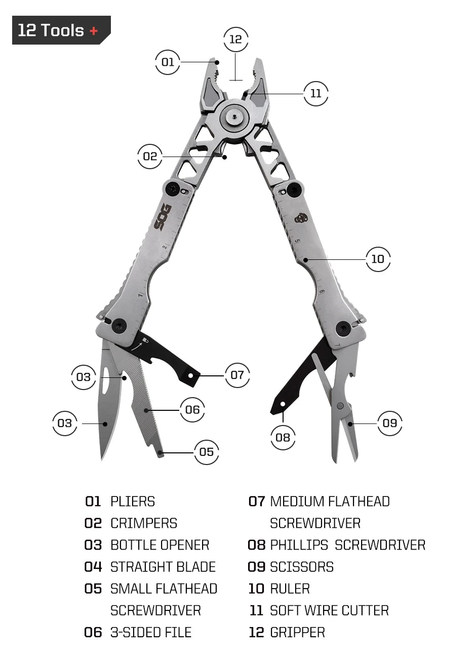 SOG Sync I & II Multitool Belt Buckle EDC Mini Multi Tool Gadgets for Men, Folding Pliers, Knife and 12 Survival Tools Kit Sets