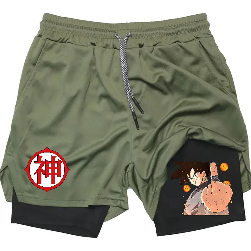 Summer Sporty Versatile Quick Dry Anime Print Men's Shorts Everyday Casual Personality Print Shorts 2024
